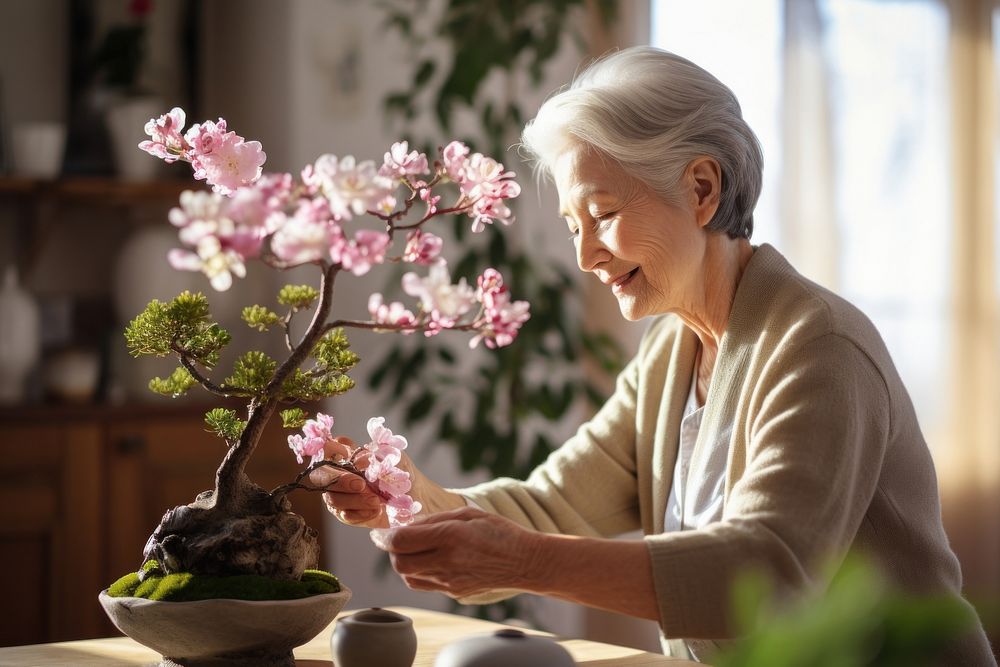 Retirement blossom ikebana flower. AI generated Image by rawpixel.