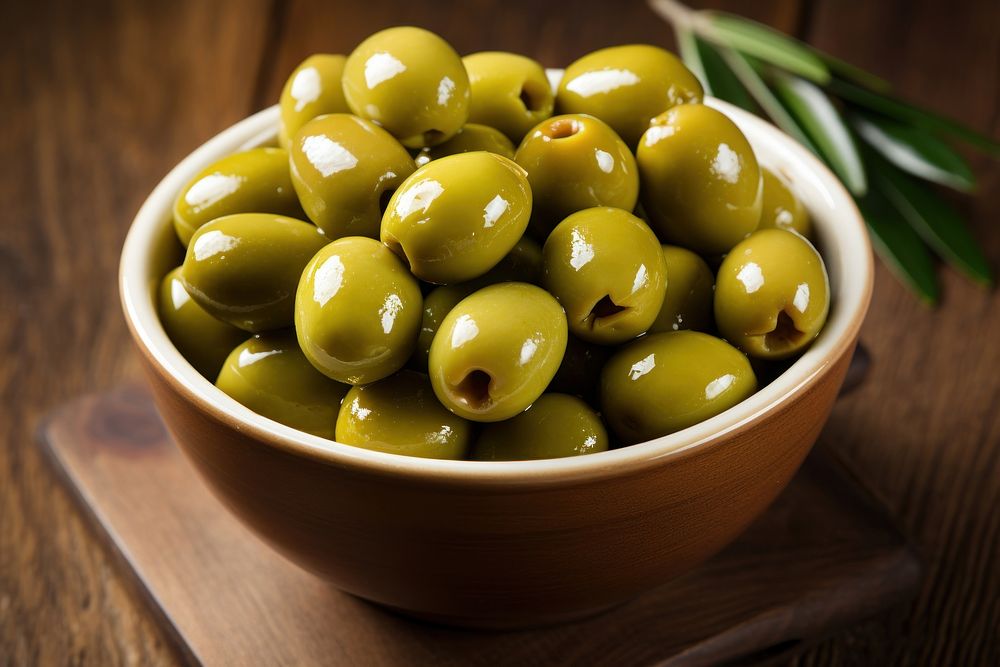 Bowl olive table green. AI generated Image by rawpixel.