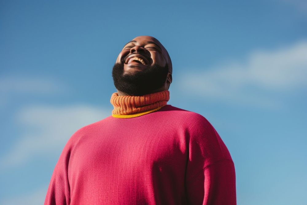 Outdoors laughing sweater adult. AI generated Image by rawpixel.