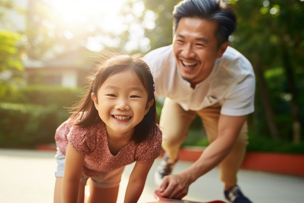 Laughing smiling father adult. 