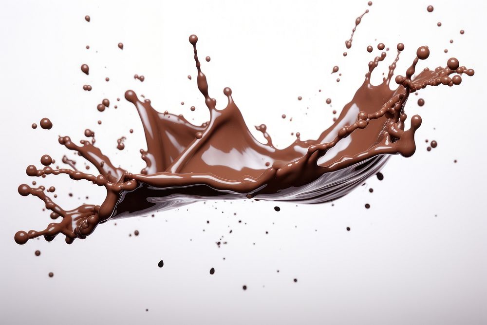 Chocolate refreshment splattered freshness. 