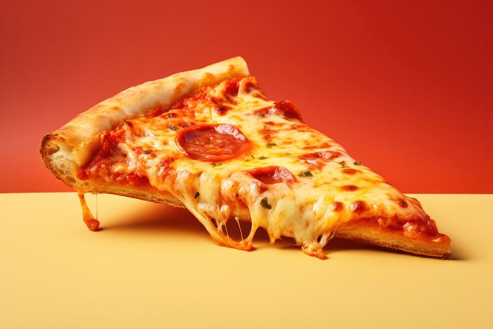 Pizza slice food pepperoni. AI generated Image by rawpixel.