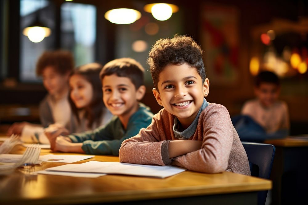 Classroom studying student child. 