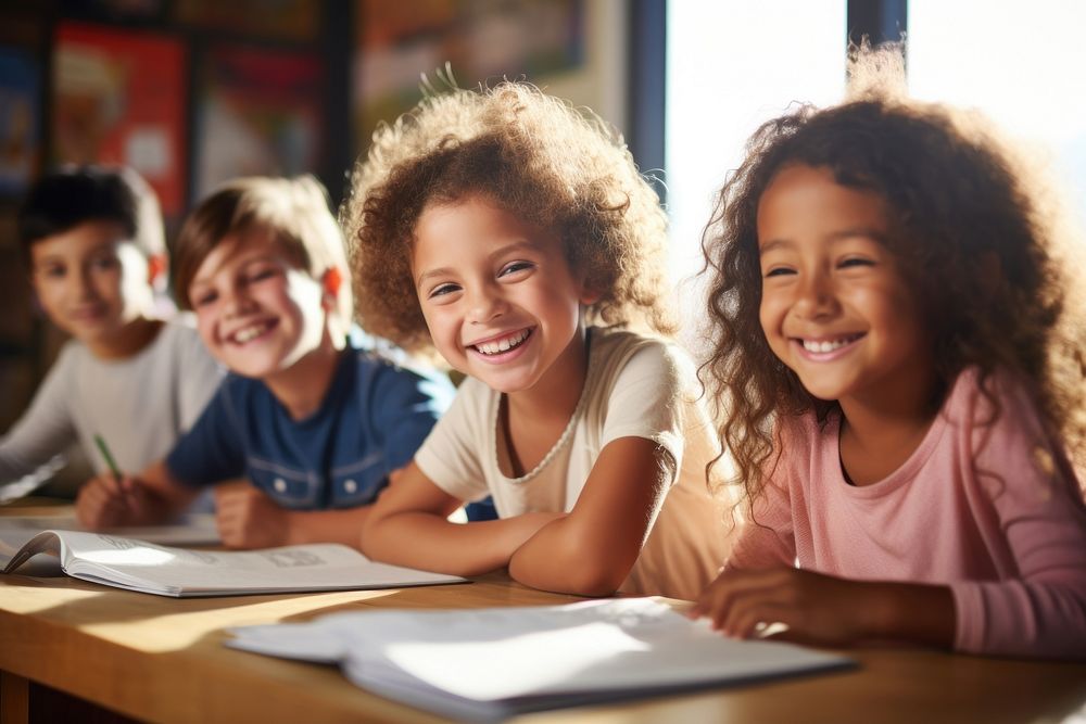 Classroom studying student child. 