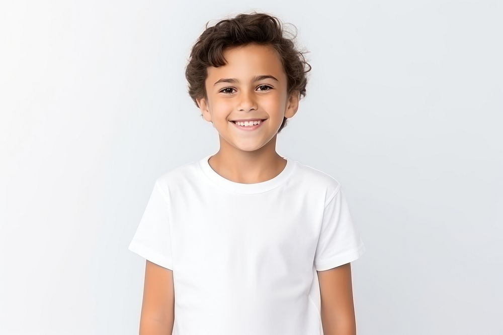 Portrait t-shirt sleeve smile. AI generated Image by rawpixel.