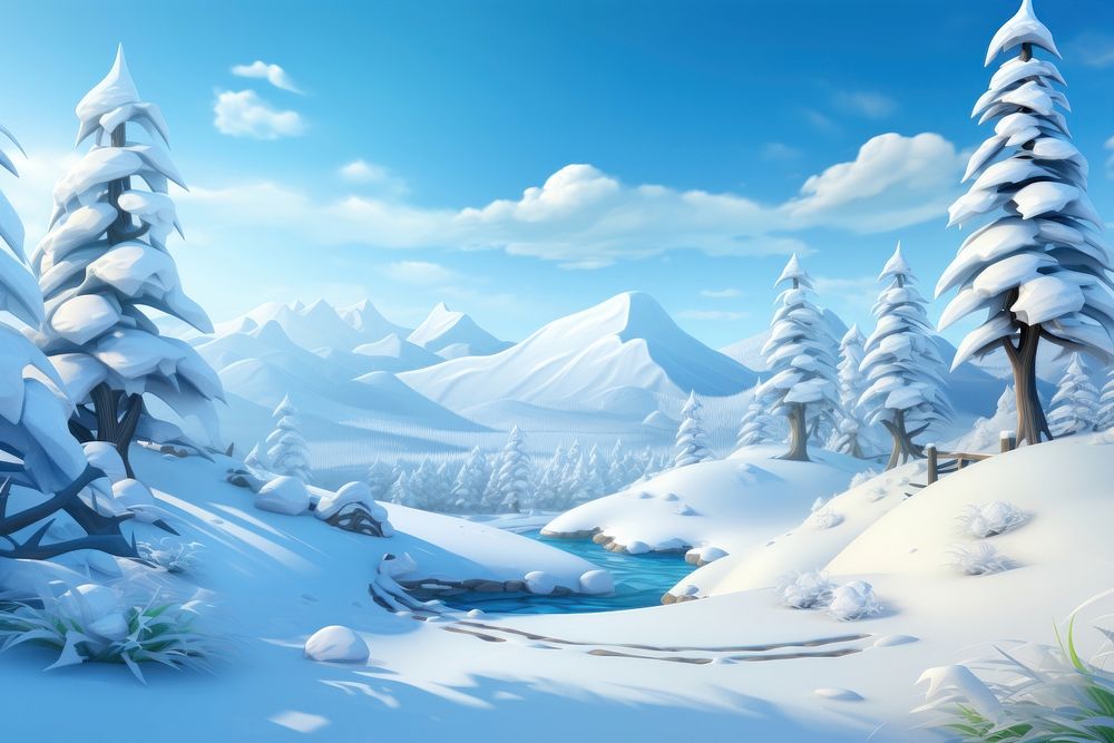 Landscape winter outdoors nature. AI generated Image by rawpixel.