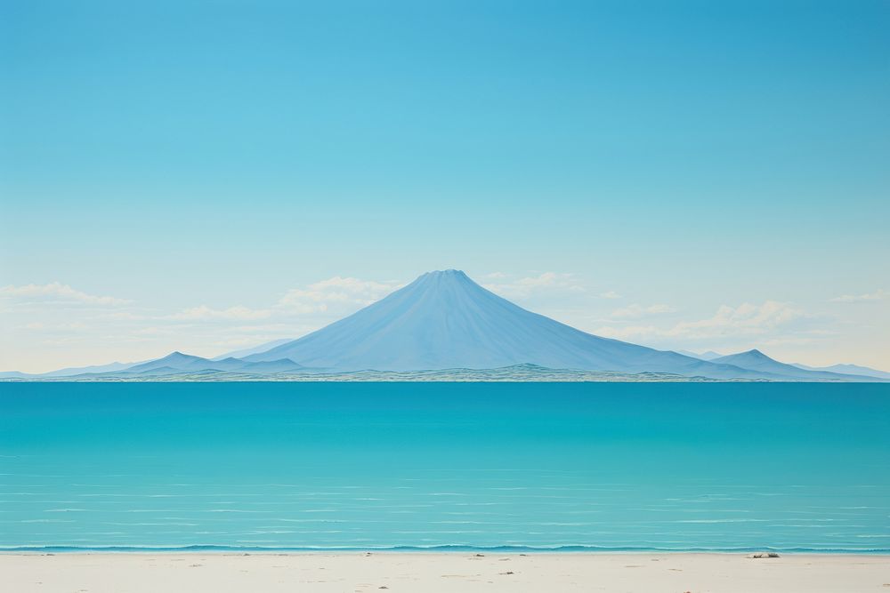 Landscape beach mountain outdoors. AI generated Image by rawpixel.