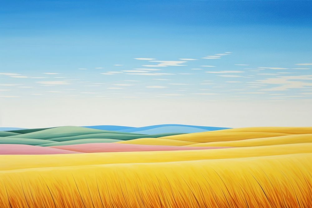 Landscape grassland outdoors painting. AI generated Image by rawpixel.