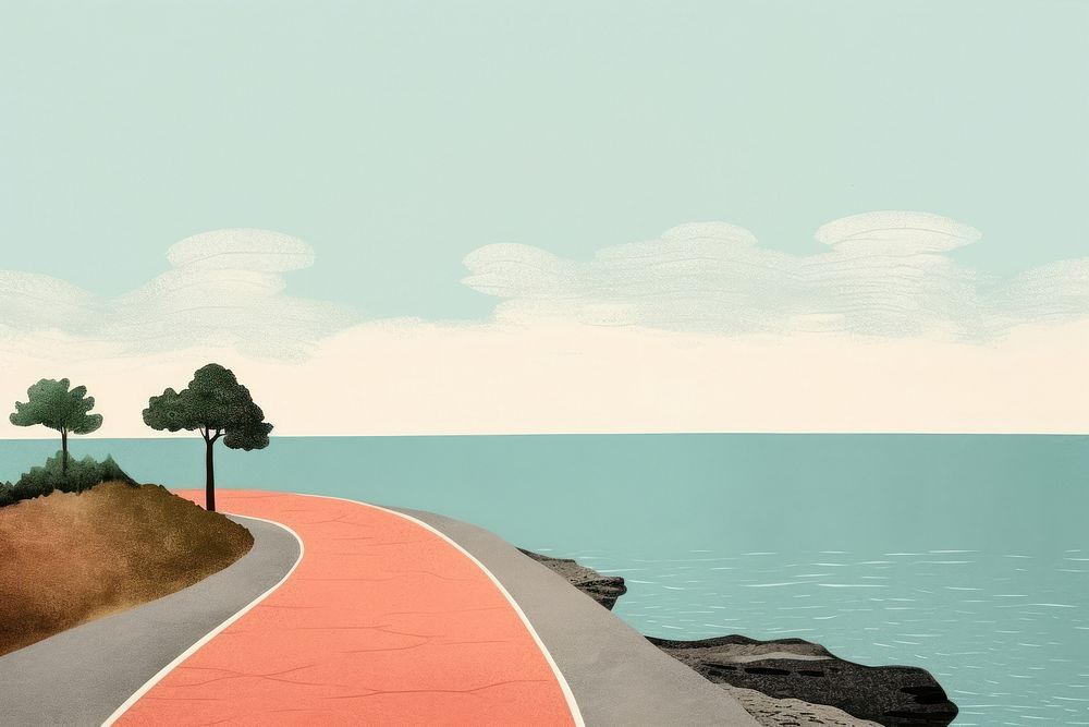 Road outdoors horizon nature. AI generated Image by rawpixel.