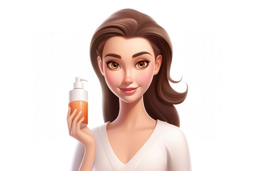 Cosmetics portrait cartoon bottle. AI generated Image by rawpixel.