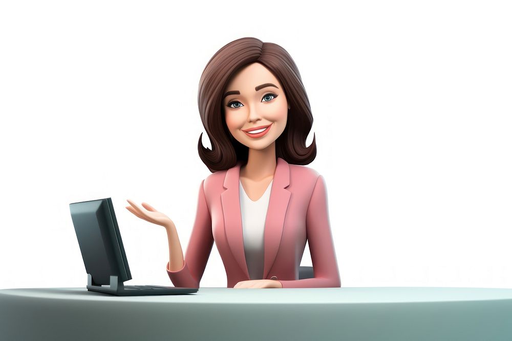 Smiling sitting cartoon female. AI generated Image by rawpixel.