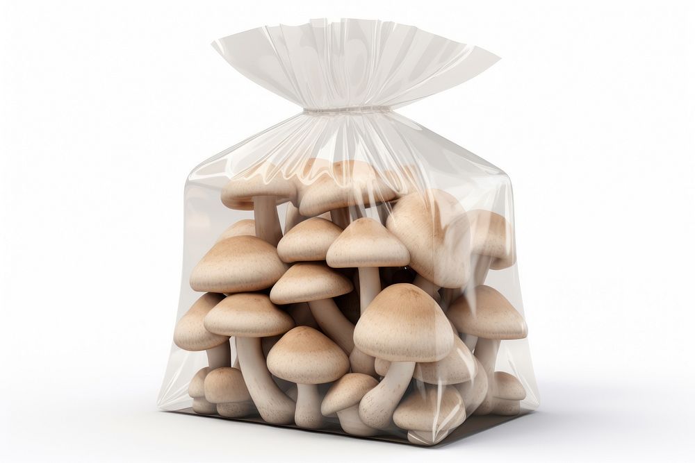 Mushroom bag white background container. AI generated Image by rawpixel.
