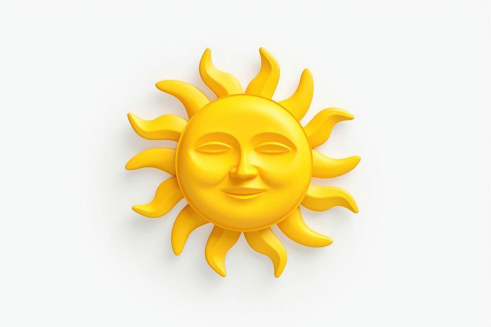 Gold sun white background representation. AI generated Image by rawpixel.