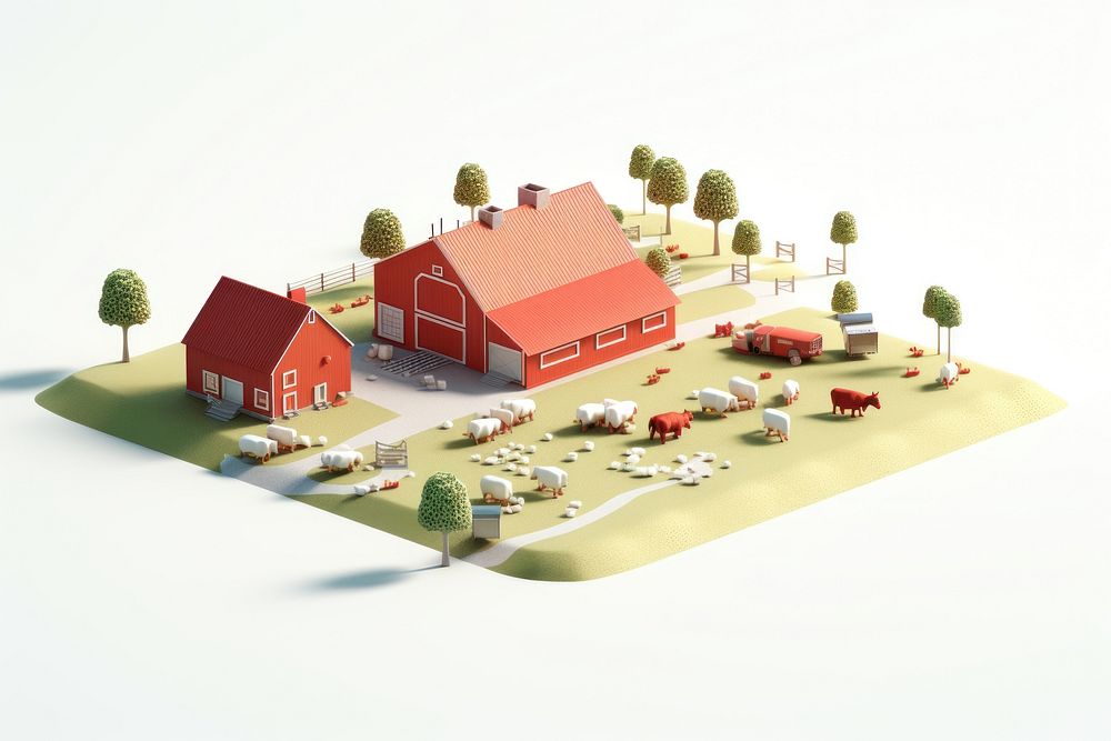 Farm building transportation neighborhood. AI generated Image by rawpixel.