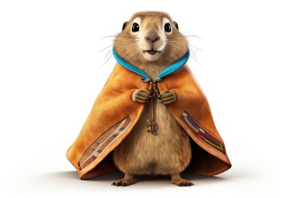 Prairie dog wearing a poncho animal rodent mammal. AI generated Image by rawpixel.