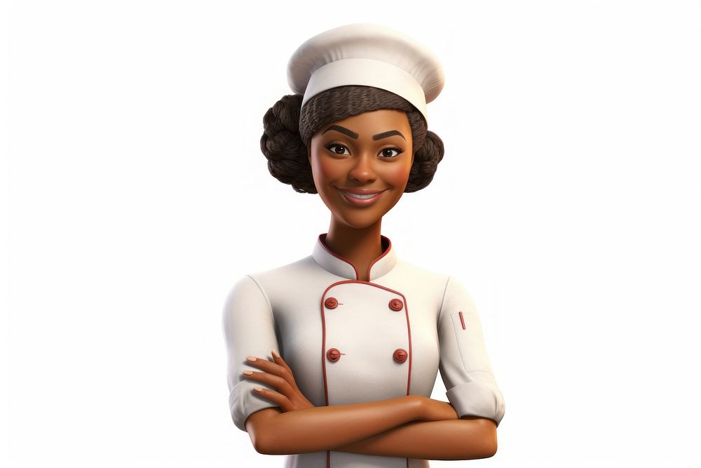 Female adult chef white background. AI generated Image by rawpixel.