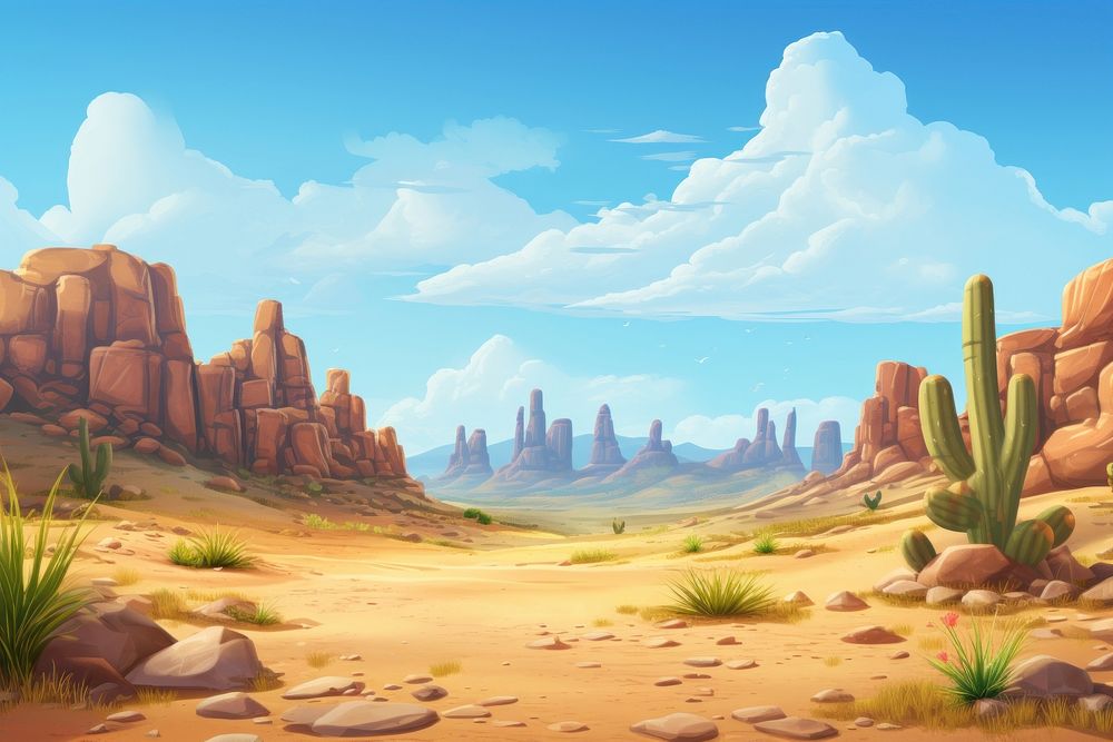 Desert landscape mountain outdoors. AI generated Image by rawpixel.