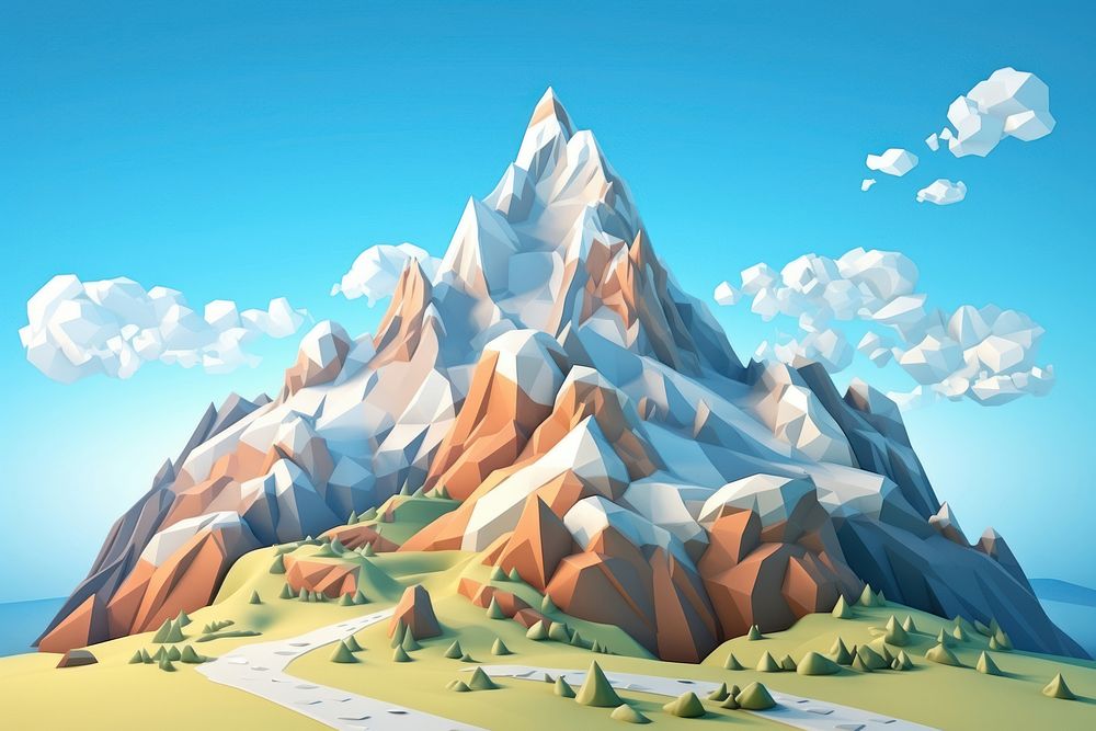 Mountain art landscape outdoors. AI generated Image by rawpixel.