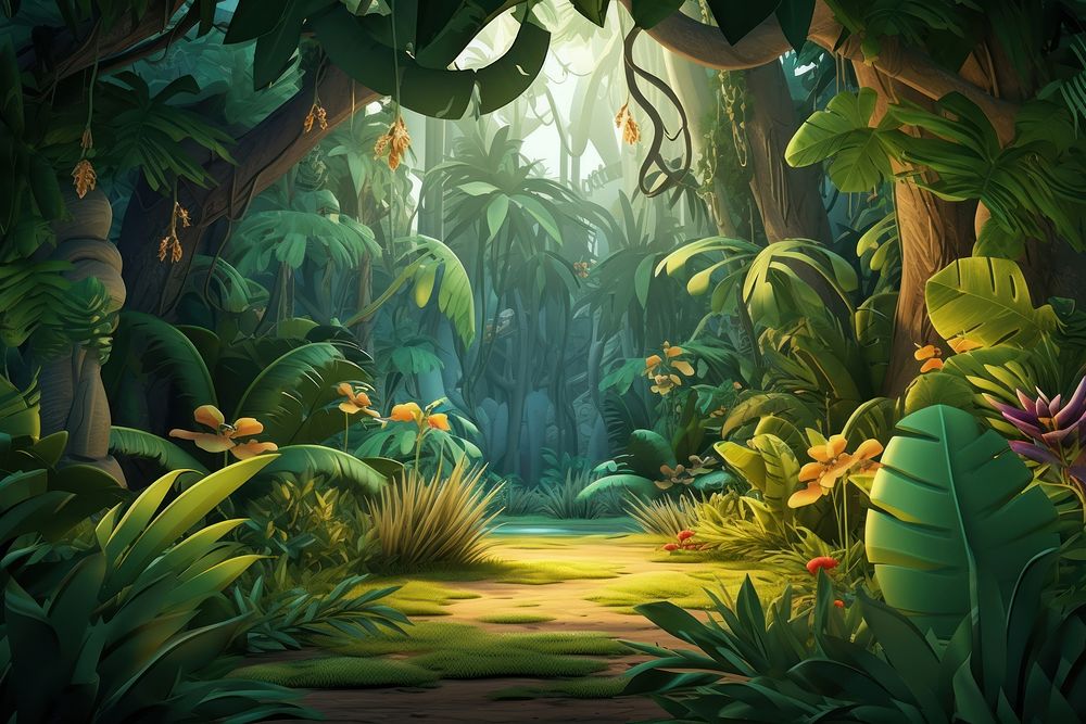 Primeval Forest River Jungle Nature Background, Forest, Plant, Trees  Background Image And Wallpaper for Free Download