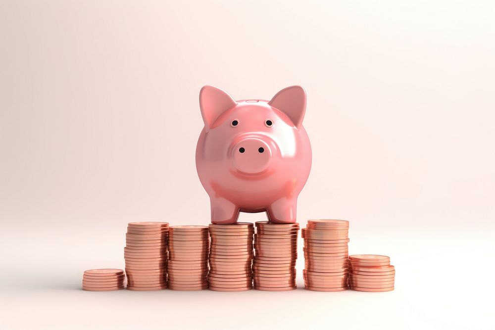 Coin pig achievement investment. AI generated Image by rawpixel.