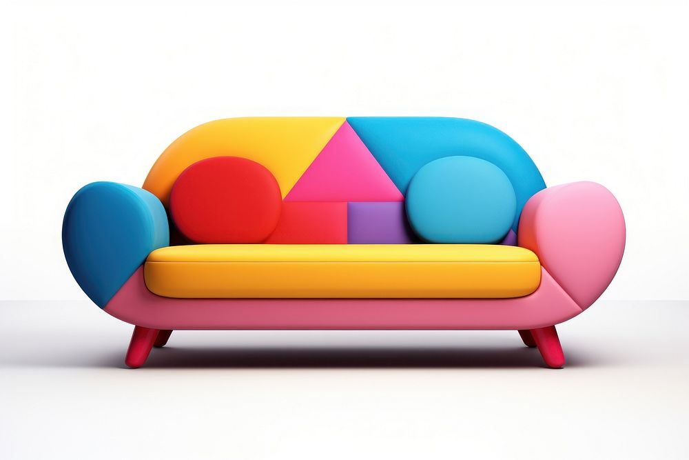 Furniture sofa white background comfortable. AI generated Image by rawpixel.