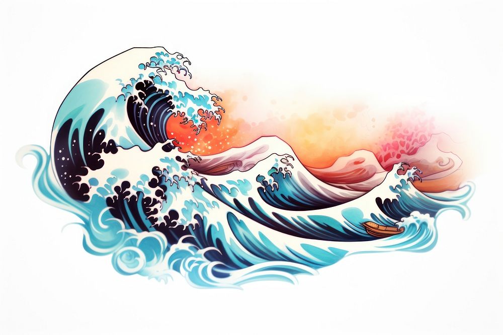 Ocean wave sea creativity. AI generated Image by rawpixel.