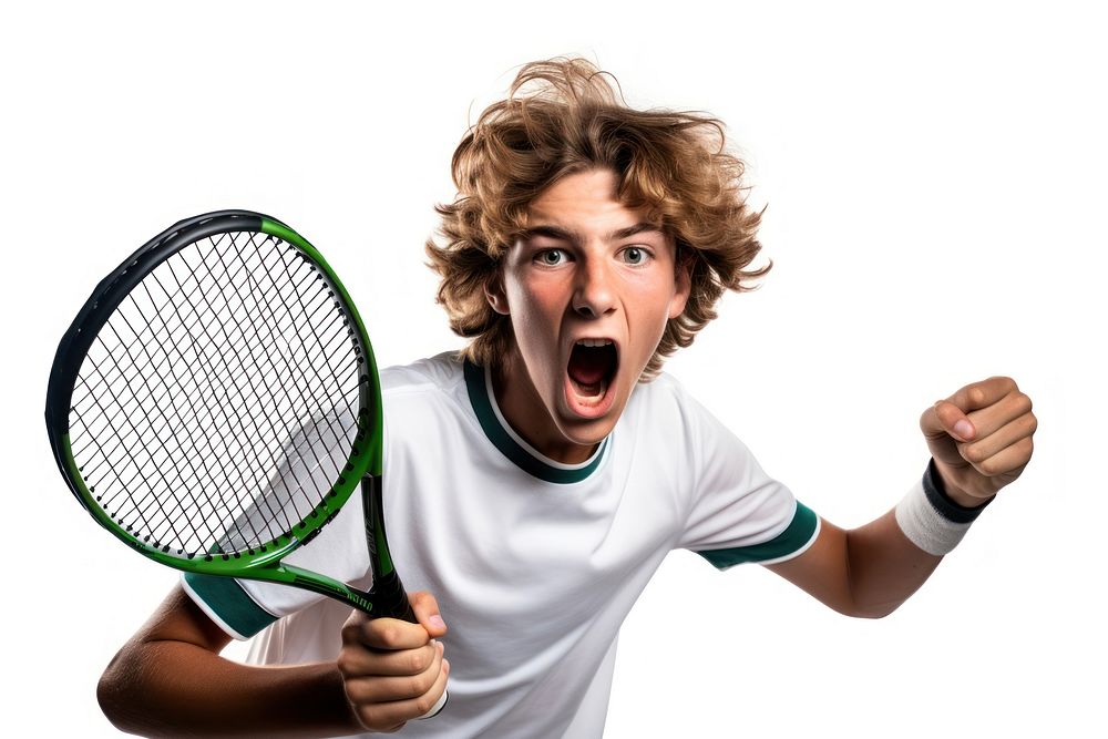 Racket shouting holding tennis. AI generated Image by rawpixel.