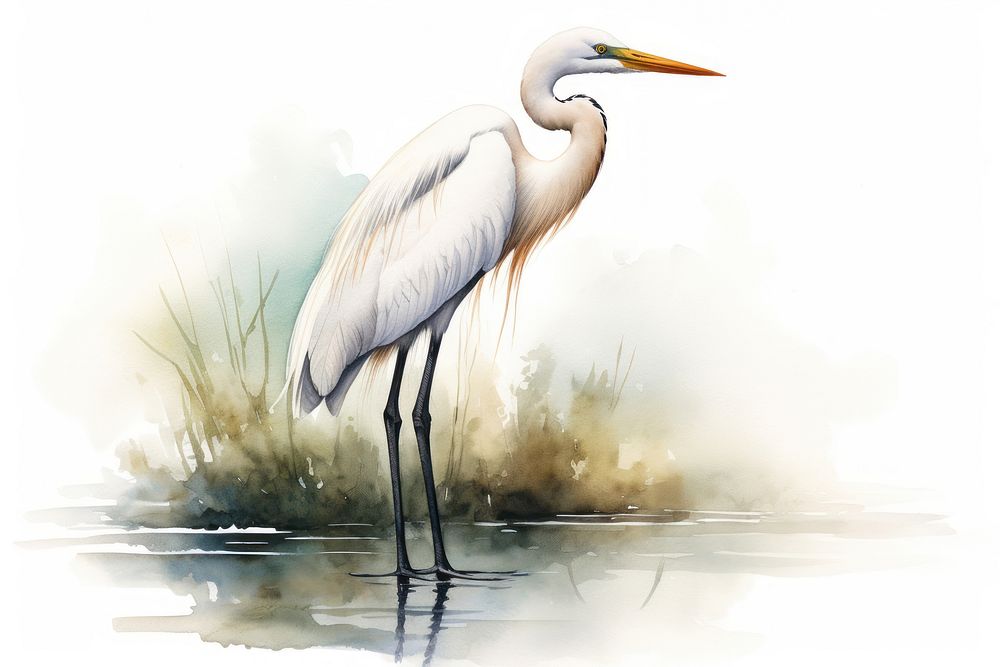 Animal heron egret bird. AI generated Image by rawpixel.