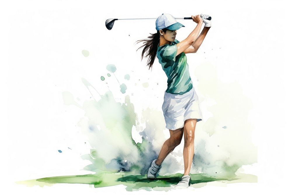 Golf sports white background concentration. AI generated Image by rawpixel.