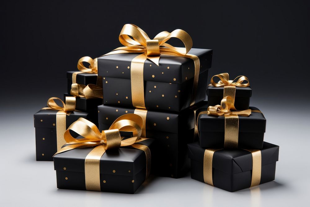 Present ribbon black gift. AI generated Image by rawpixel.