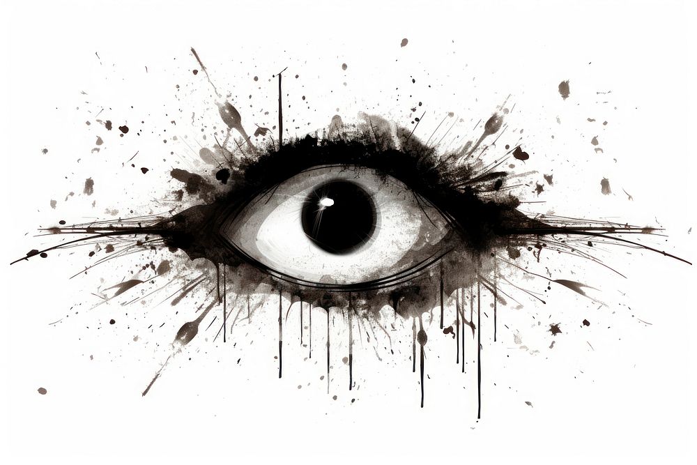 Drawing sketch white eye. AI generated Image by rawpixel.