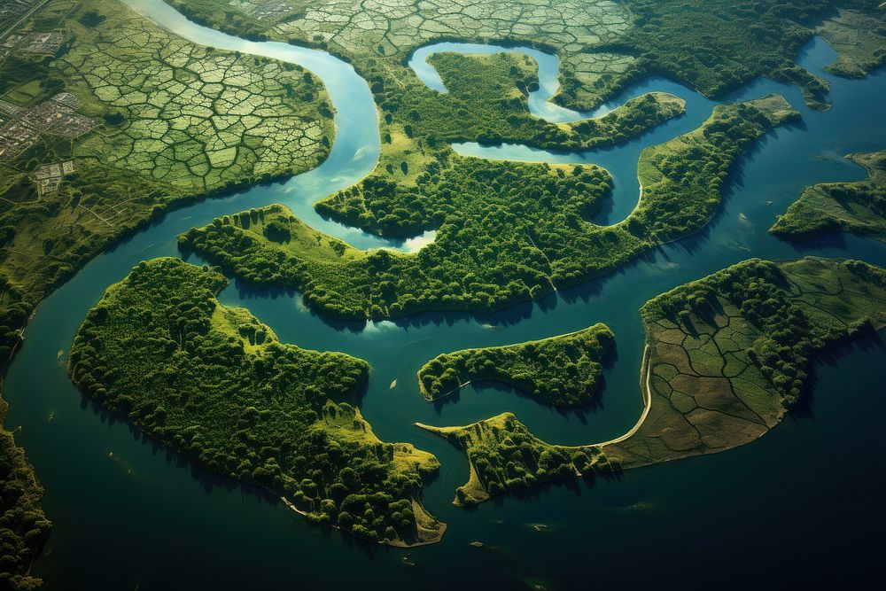 River vegetation outdoors nature. AI generated Image by rawpixel.
