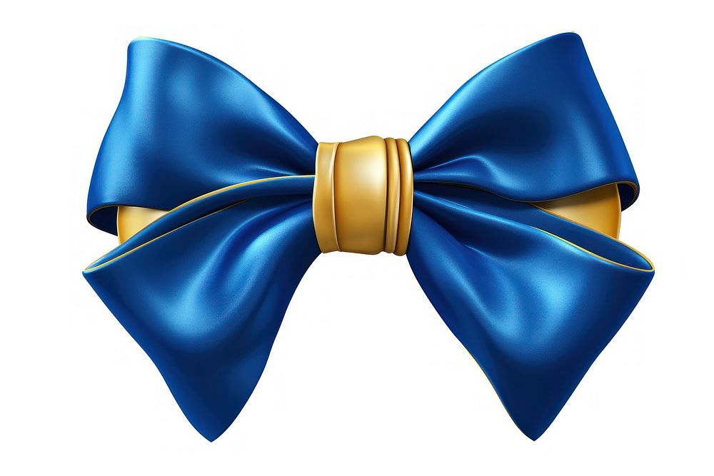 Gold blue bow white background. AI generated Image by rawpixel.