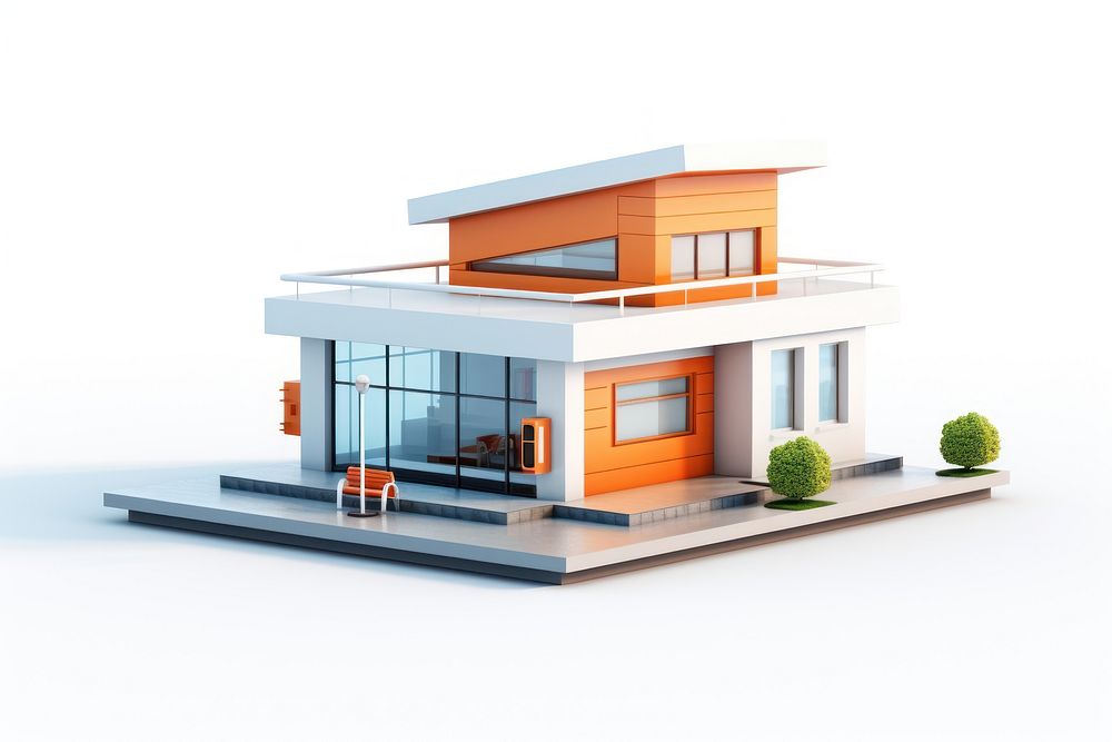 House architecture building white background. AI generated Image by rawpixel.