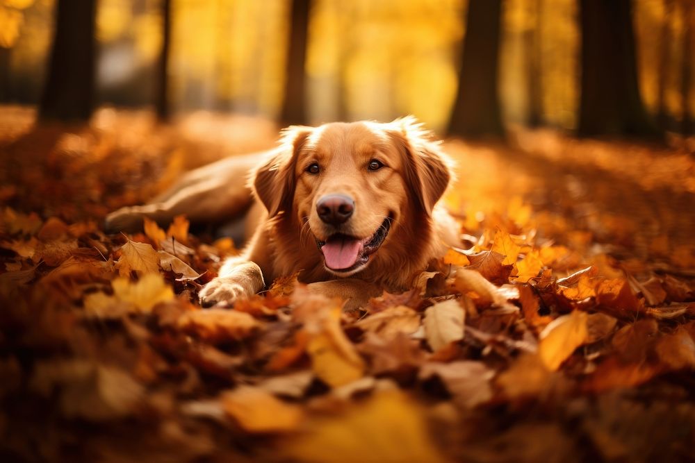Autumn dog animal mammal. 