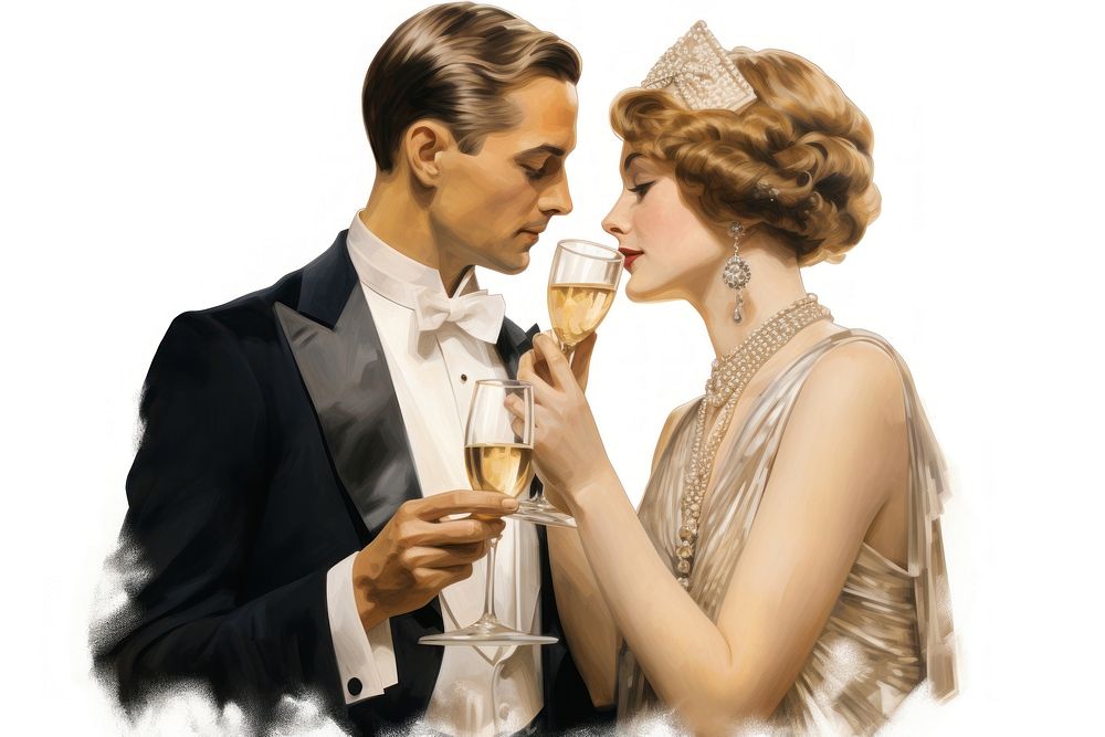Champagne drinking adult bride. AI generated Image by rawpixel.