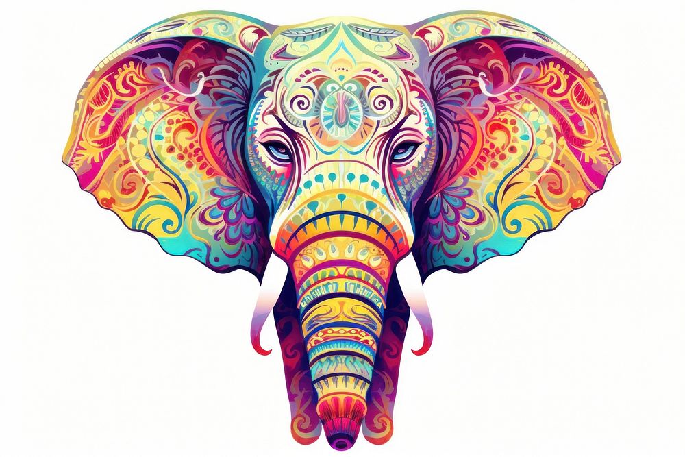 Elephant drawing animal mammal. AI generated Image by rawpixel.