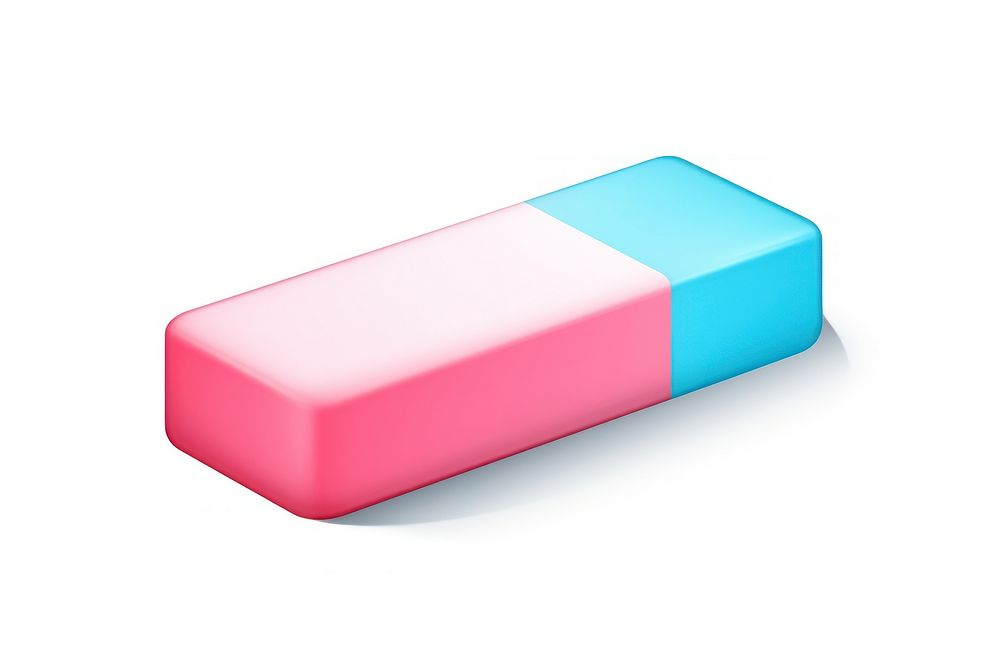 Eraser white background rectangle medicine. 