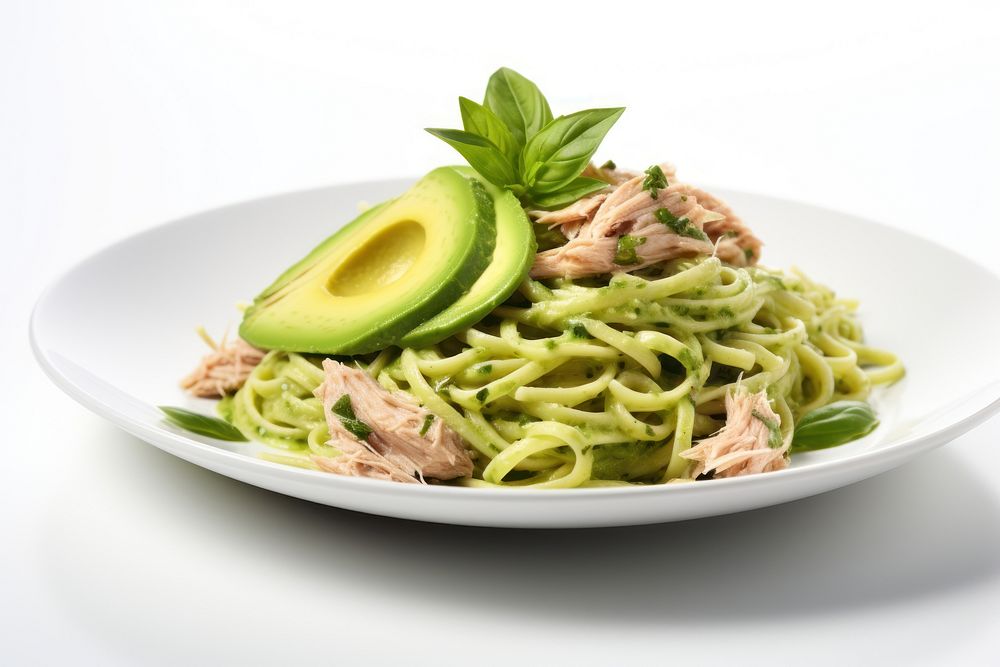 Pasta spaghetti avocado noodle. AI generated Image by rawpixel.