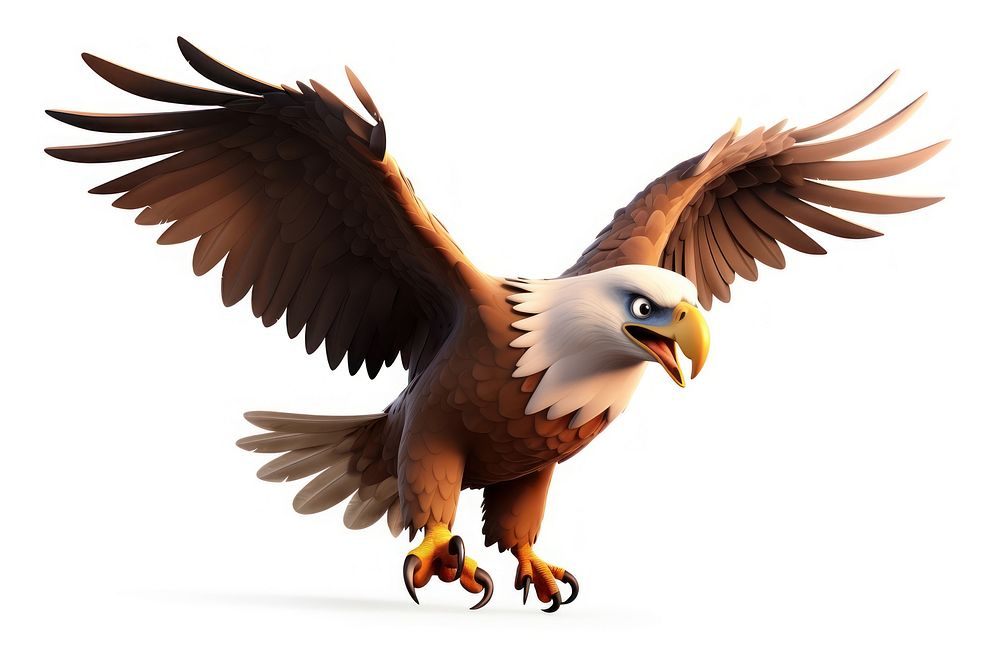 Flying cartoon animal eagle. | Free Photo Illustration - rawpixel