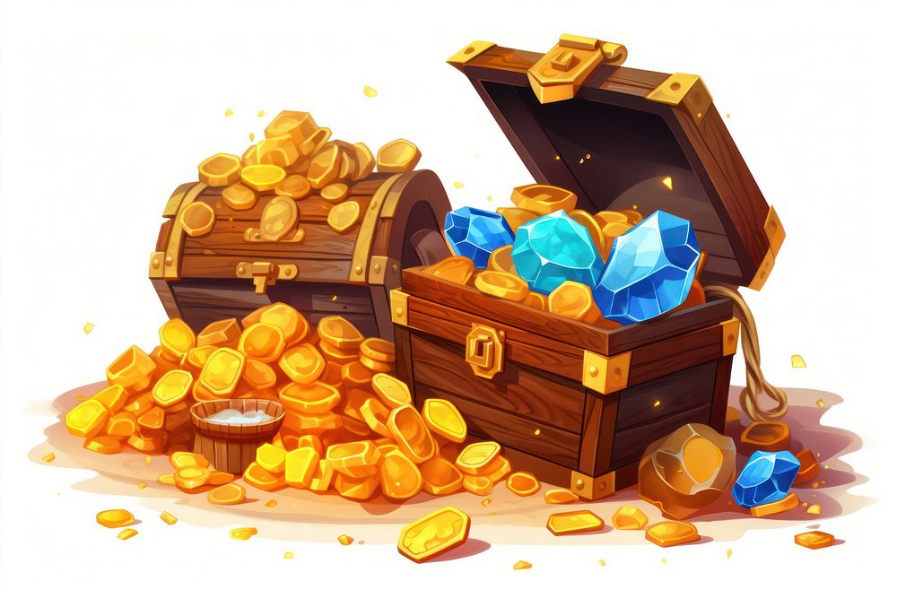 Treasure cartoon gold coin. AI generated Image by rawpixel.