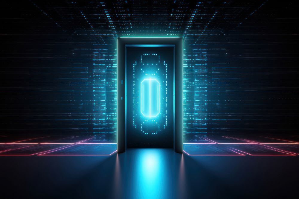 Security glowing light door. AI generated Image by rawpixel.