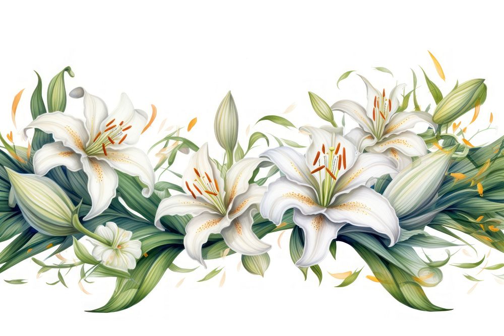 Flower lily plant white. AI generated Image by rawpixel.