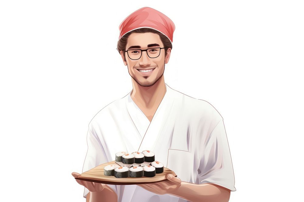 Cheerful portrait glasses chef. AI generated Image by rawpixel.