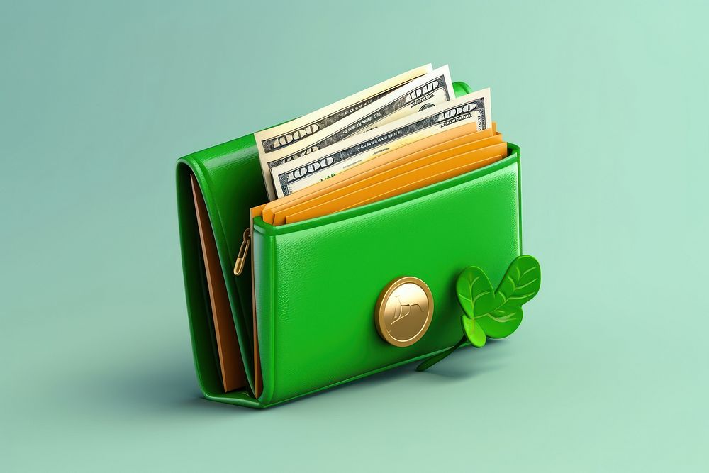 Wallet money green accessories. AI generated Image by rawpixel.