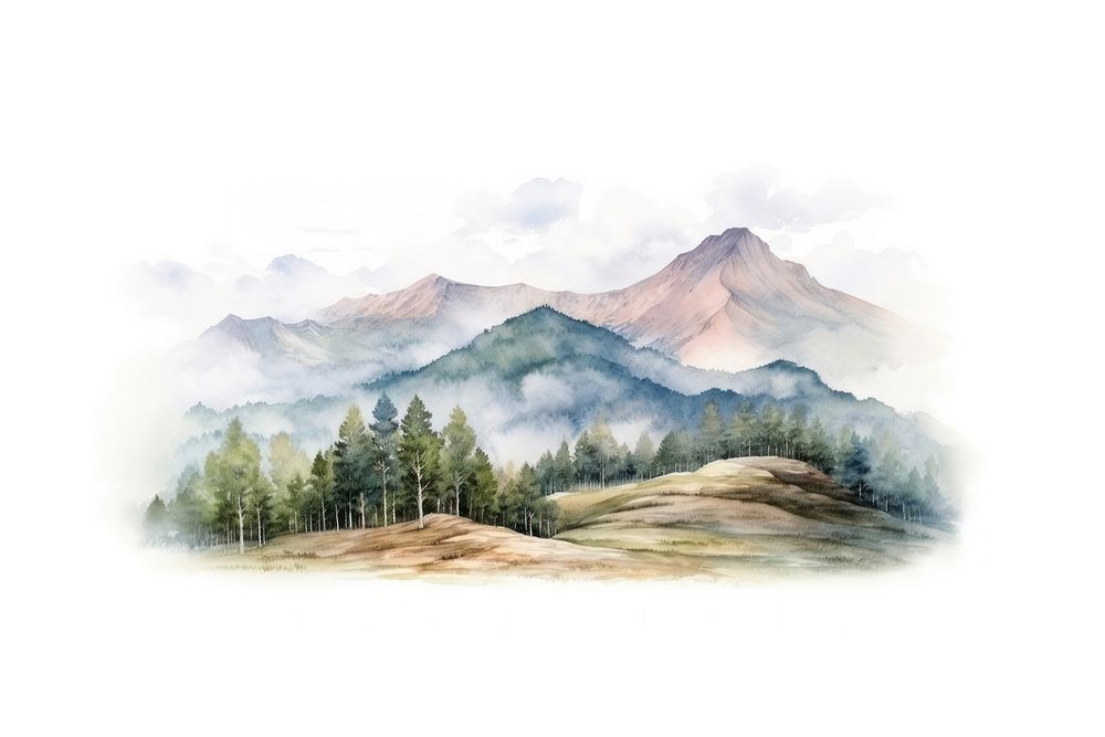 Landscape mountain painting wilderness. AI generated Image by rawpixel.