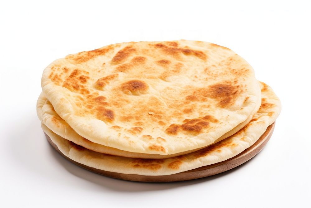 Bread pancake food white background. AI generated Image by rawpixel.