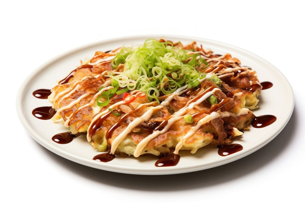 Okonomiyaki plate food meal. AI generated Image by rawpixel.