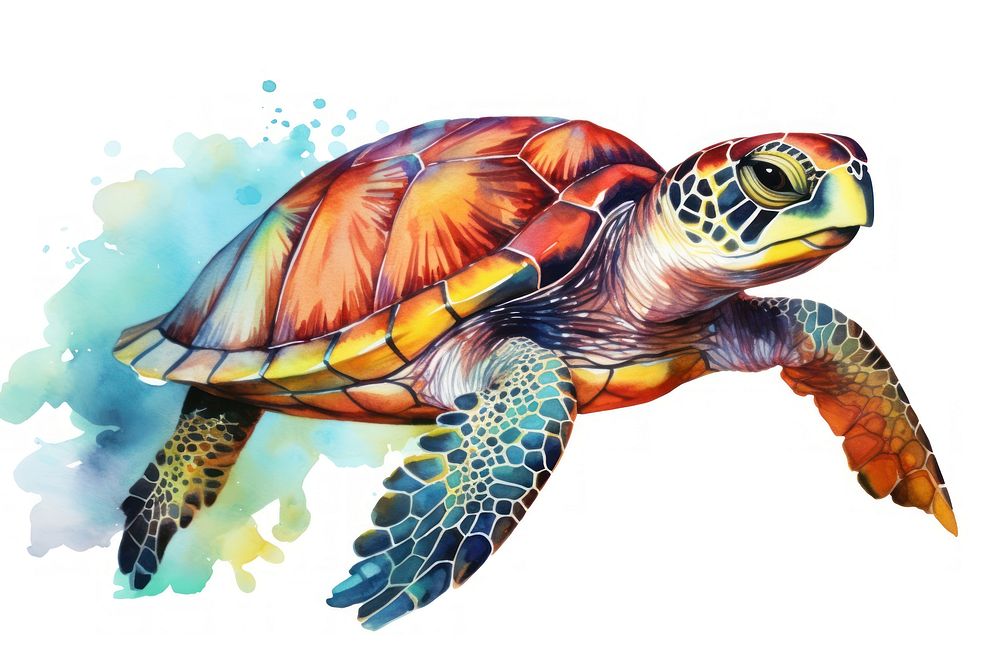 Reptile animal turtle white background. | Free Photo Illustration ...