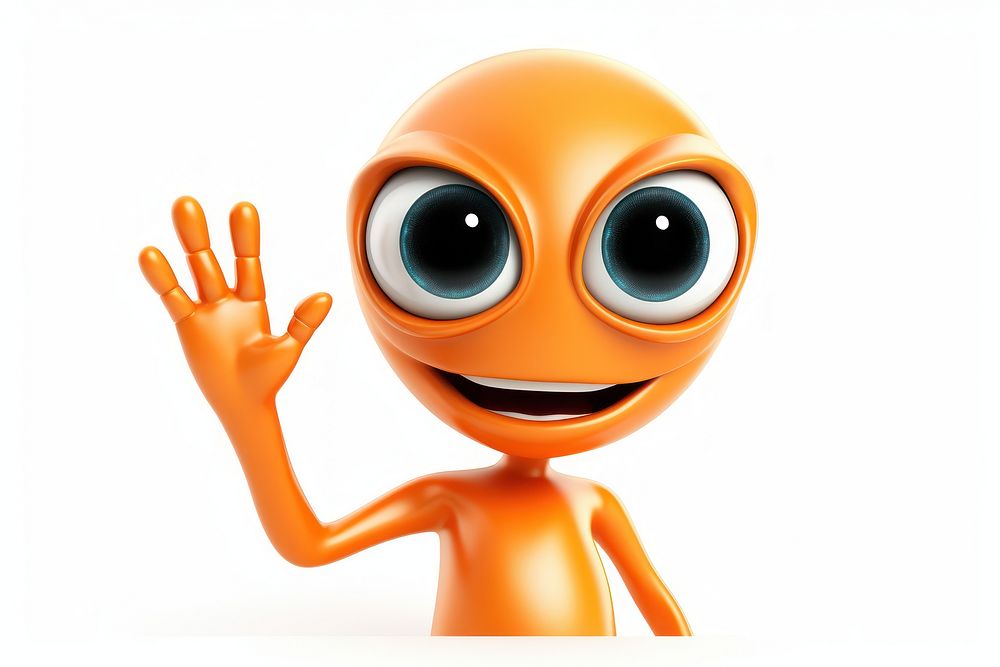 Cartoon alien white background representation. AI generated Image by rawpixel.
